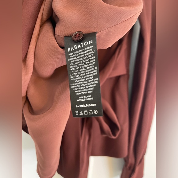 Aritzia Babaton Bello Work Long Sleeve Blouse Top Shirt Size Small - Picture 8 of 9